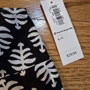 Old Navy Maternity Black and White Leaf Print Shirt